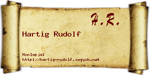Hartig Rudolf névjegykártya